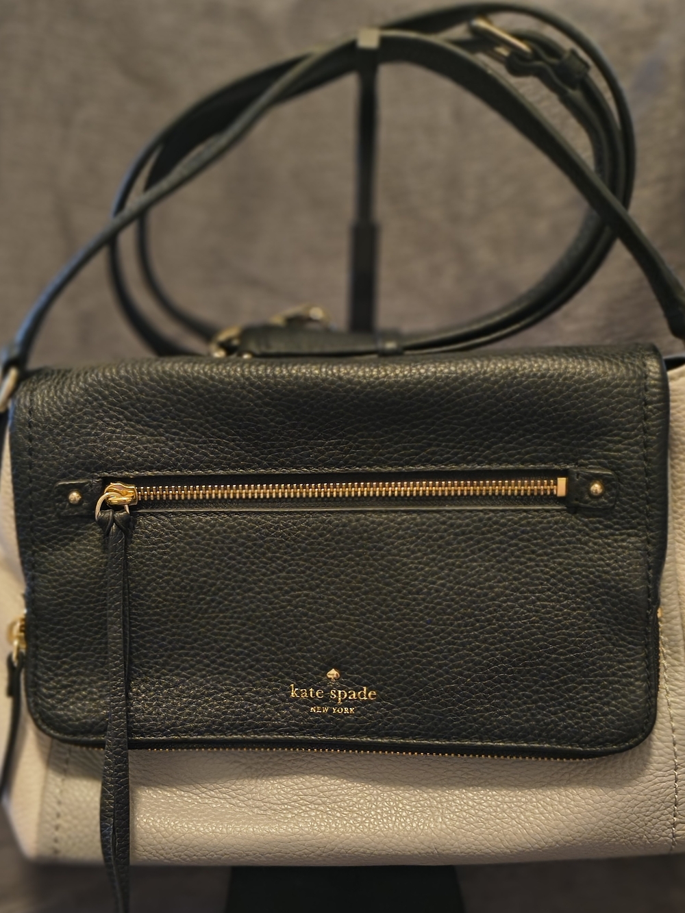 Kate Spade Black and Cream Leather Crossbody Bag